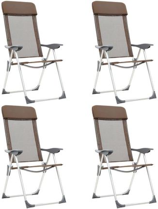 Vidaxl Krzesła 4Szt Brązowe Aluminiowe 