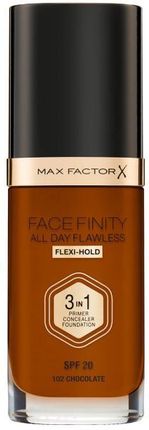 Max Factor Podkład Facefinity All Day Flawless 3In1 Foundation Spf 20 102 Chocolate