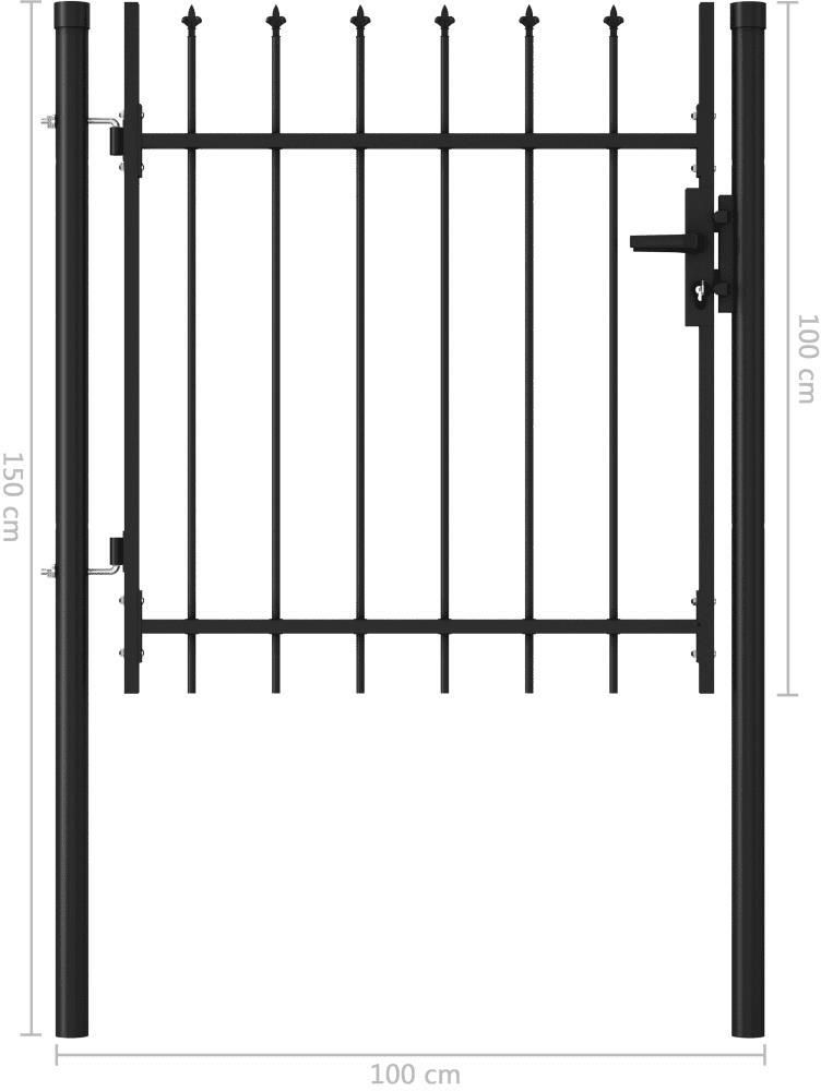 Vidaxl Brama Jednoskrzydłowa Z Grotami, Stal, 1X1m Czarna 146032 - zdjęcie 3 Vidaxl Brama Jednoskrzydłowa Z Grotami, Stal, 1X1m Czarna 146032