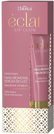 L'biotica Eclat Lip Glow Serum do ust hialuronowe z olejem różanym 15 ml