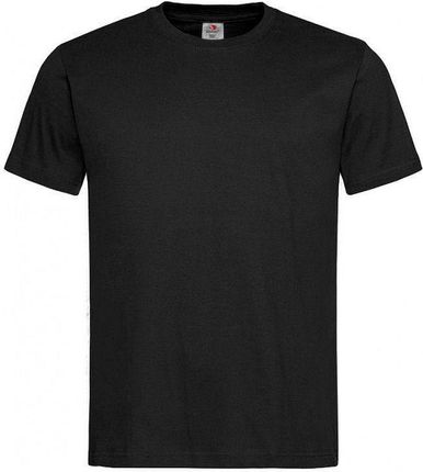 Czarny Bawełniany T-Shirt Męski Bez Nadruku -STEDMAN- Koszulka, Krótki Rękaw, Basic, U-neck TSJNPLST2000blackopal