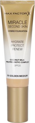 Max Factor Miracle Second Skin Hybrid Foundation Podkład Nawilżający Z Filtrem Spf20 30 ml 06 Golden Medium