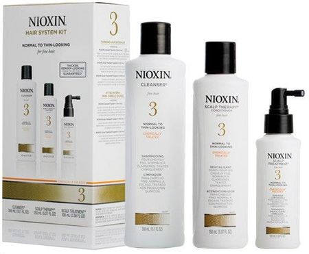 nioxin SYSTEM 3 CLEANSER + SCALP THERAPY + SCALP TREATMENT ZESTAW PRZECIW WYPADANIU WŁOSÓW 350ML  ZESTAW SYSTEM 3