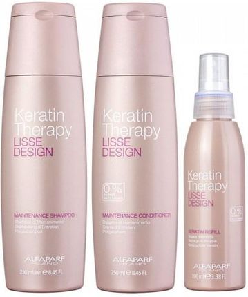 Alfaparf Lisse Design Keratin Therapy zestaw podtrzymujący efekt prostowania szampon + odżywka + mleczko