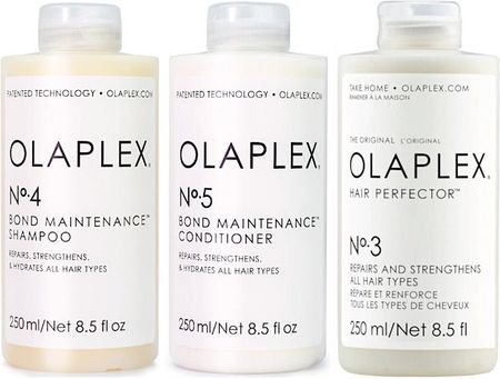 olaplex Bond Maintenance + Hair Perfector  Zestaw No. 4 szampon 250ml + No. 5 odżywka 250ml + Hair Perfector No. 3 regeneracja 250ml