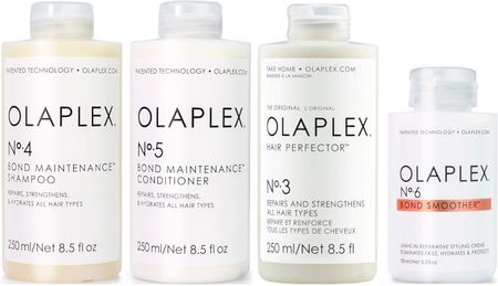 olaplex No.4 and No.5 and No.3 and No.6  Zestaw odbudowujący szampon 250ml + odżywka 250ml + kuracja 250ml + krem stylizujący 100ml