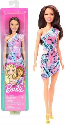 Barbie Lalka Brunetka W Sukience W Kwiaty GHT25