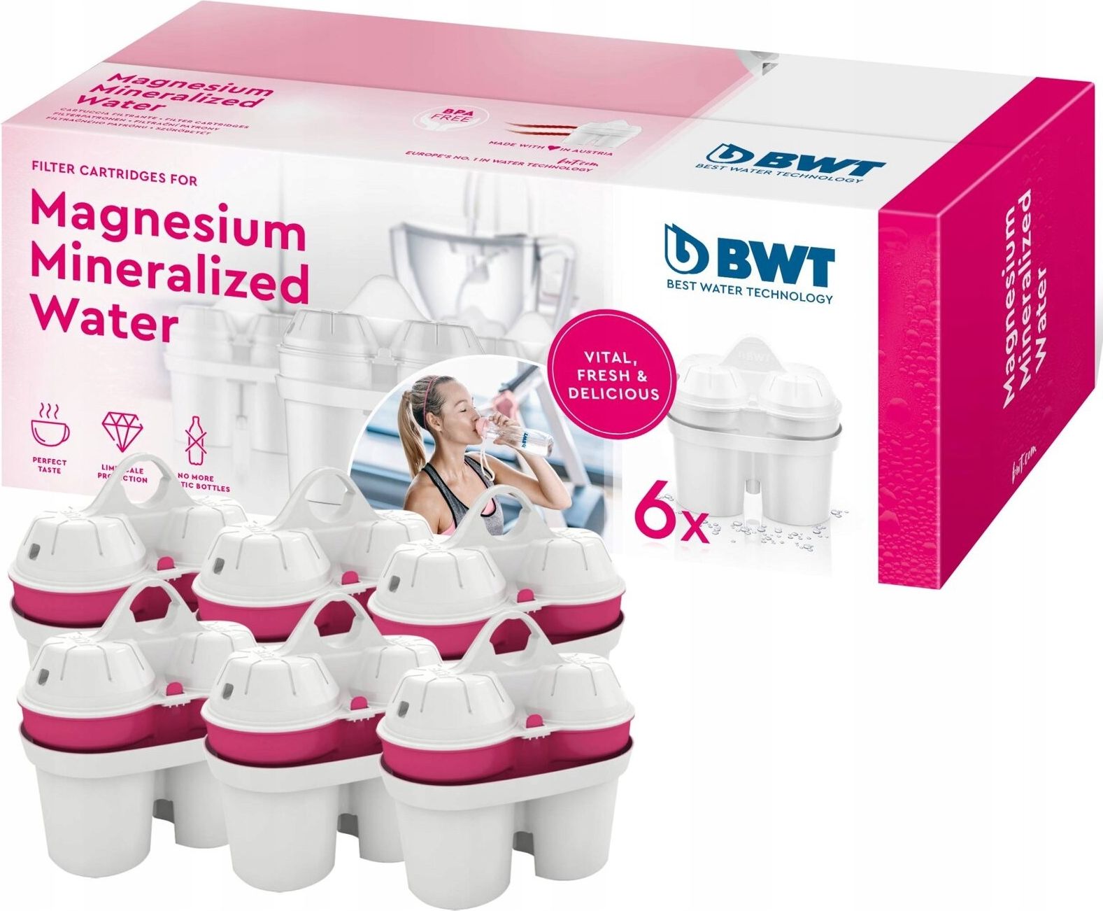 BWT Magcart NA Premium Magnesium Mineralizer Kartusche – Für Besseres Trinkwasser Mit Magnesium | Weiße Filterkartusche