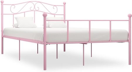 Rama łóżka różowa metalowa 160x200cm
