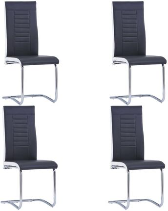 Krzesła stołowe wspornikowe 4szt czarne sztuczna skóra 13452-281724