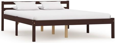 Rama łóżka ciemnobrązowa lite drewno sosnowe 140x200cm 13452-283205