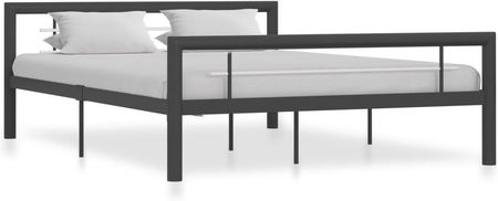 Rama łóżka szaro-biała metalowa 160x200cm 13452-284560