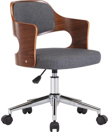 Obrotowe krzesło stołowe szare gięte drewno i tkanina 13452-287431