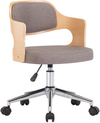Obrotowe krzesło stołowe taupe gięte drewno i tkanina 13452-287432