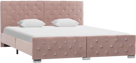 Rama łóżka różowa tapicerowana tkaniną 160x200cm 13452-286827