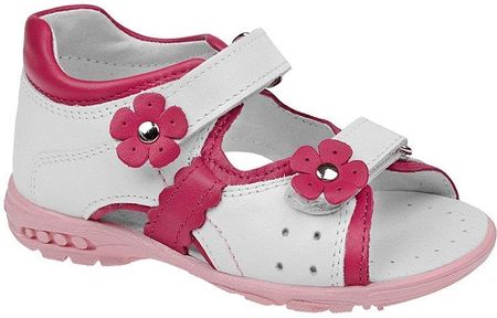 Kornecki Sandałki Dla Dziewczynki 3718 Białe Różowe Sandały