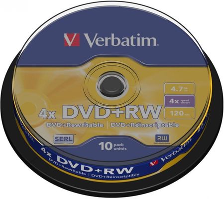 Verbatim DVD+RW 4x 4.7GB 10P CB (43488)
