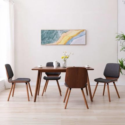 vidaXL Krzesła stołowe, 4 szt., szare, tapicerowane tkaniną