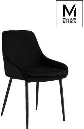 MODESTO krzesło CLOVER czarne - welur, metal