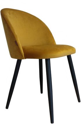 Krzesło CLAUDINE 1 VELVET żółte ☞ Kupuj w Sprawdzonych i wysoko Ocenianych sklepach