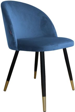 Krzesło CLAUDINE 1 VELVET GOLD ciemno niebieskie ☞ Kupuj w Sprawdzonych i wysoko Ocenianych sklepach