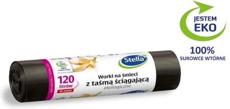 Stella Worki Na Śmieci Ekologiczne 120L Z Taśmą Ściągającą 10 Szt.