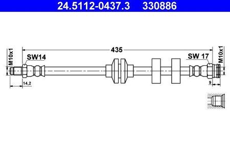 Przewód hamulcowy elastyczny ATE 24.5112-0437.3