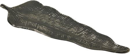 Beliani Ozdobny półmisek postarzany srebrny metalowy kształt liścia vintage Lilea