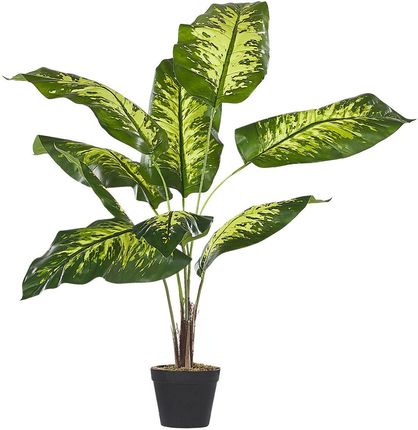 Beliani Sztuczna roślina doniczkowa zielona plastikowa 122 cm Dieffenbachia