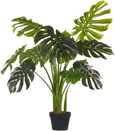 Beliani Dekoracyjna sztuczna roślina doniczkowa 113 cm zielona Monstera Plant