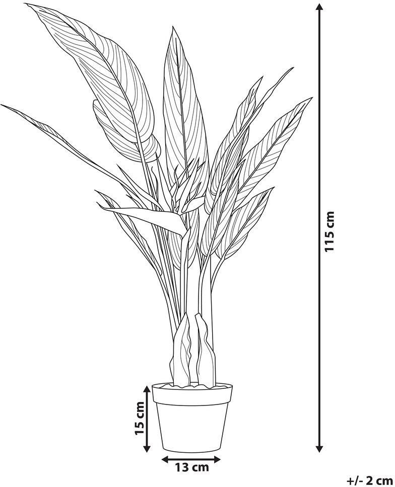 Beliani Sztuczna roślina doniczkowa zielona plastikowa strelicja Strelitzia Tree