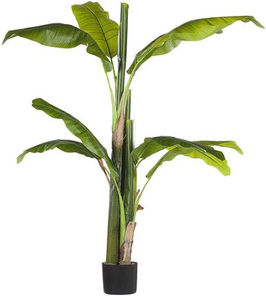 Beliani Dekoracja wnętrza ozdoba sztuczna roślina plastikowa 154 cm w doniczce Banana Tree