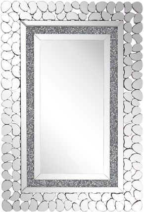 Beliani Nowoczesne lustro ścienne wiszące prostokątne 60 x 90 cm srebrne Pabu