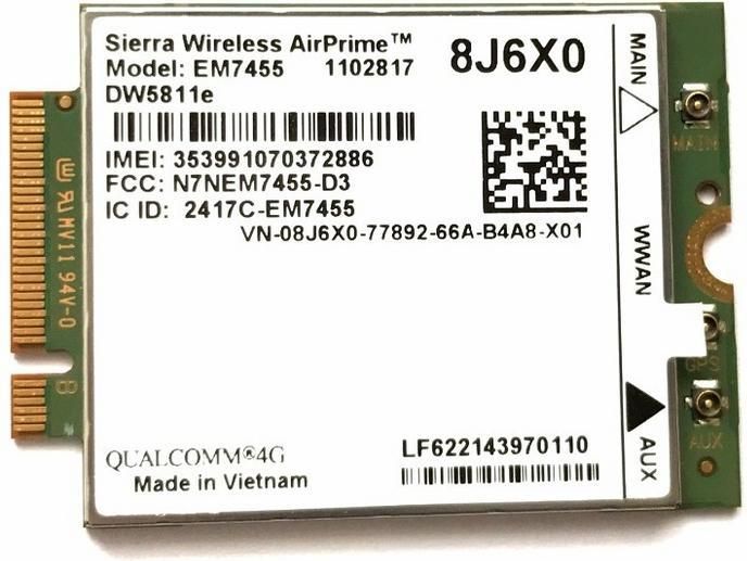 Podzespoły do laptopa DELL MODEM QUALCOMM SNAPDRAGON X7 LTE DW5811E ...