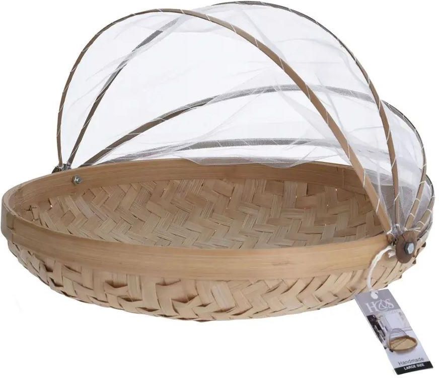 Asj Commerce Bambusowe Kosze Na Jedzenie Z Moskitierą Moskitiera Na Żywność Osłona Zestaw (J11400070) - zdjęcie 4 Asj Commerce Bambusowe Kosze Na Jedzenie Z Moskitierą Moskitiera Na Żywność Osłona Zestaw (J11400070)