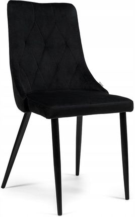 Krzesło Tapicerowane Caren Welur Aksamit Velvet czarne