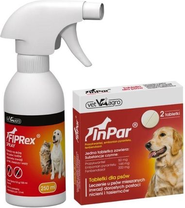 Vet-Agro Fiprex Spray 250Ml + Inpar Tabletki Odrobaczające Dla Psa 2Tabl