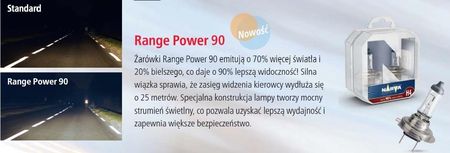 Narva H7 12V 55W Range Power +90% Światła 1Szt (480474000)