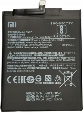 Xiaomi BN37 Do Redmi 6/6A