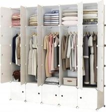 Roomy Modern Wardrobe Closet, 25 Shelves, White