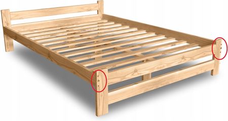 Łóżko Drewniane 160x200 D sosnowe Stelaż Producent