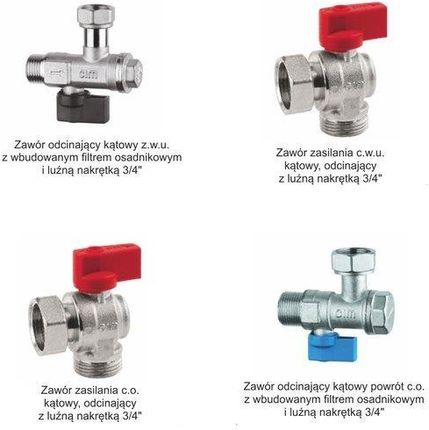 Top-Therm Zestaw Zaworów Kątowych Z Filtrami Do Kotła Gazowego 1-F 1 I 2-F Vaillant Zkit08U