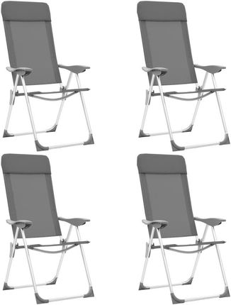 Vidaxl Składane Krzesła 4Szt Szare Aluminiowe