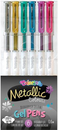Patio Metaliczne Długopisy Żelowe 6 Kolorów