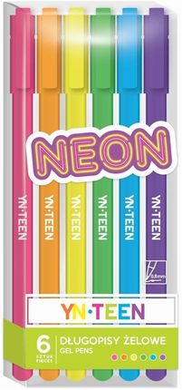 Interdruk Długopis Żelowy 6 Kolorów Neon Yn Teen 