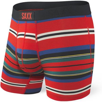 Bokserki męskie SAXX Vibe Boxer Brief Red Tartan Stripe - Czerwony