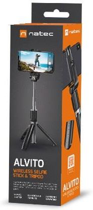Natec Selfie stick tripod Alvito BT 4.0 Czarny (NST-1653) - zdjęcie 5 Natec Selfie stick tripod Alvito BT 4.0 Czarny (NST-1653)
