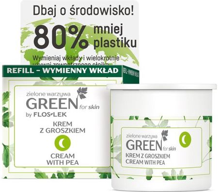 Krem Floslek Green For Skin Odżywczy Z Groszkiem Refill na noc 50ml