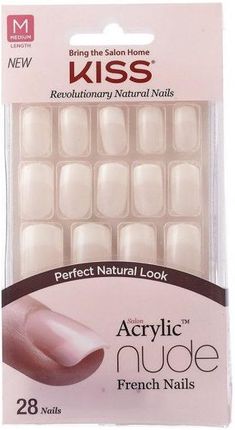 KISS SZTUCZNE PAZNOKCIE Z KLEJEM SALON ACRYLIC NUDE NAILS CASHMERE 28 SZT.