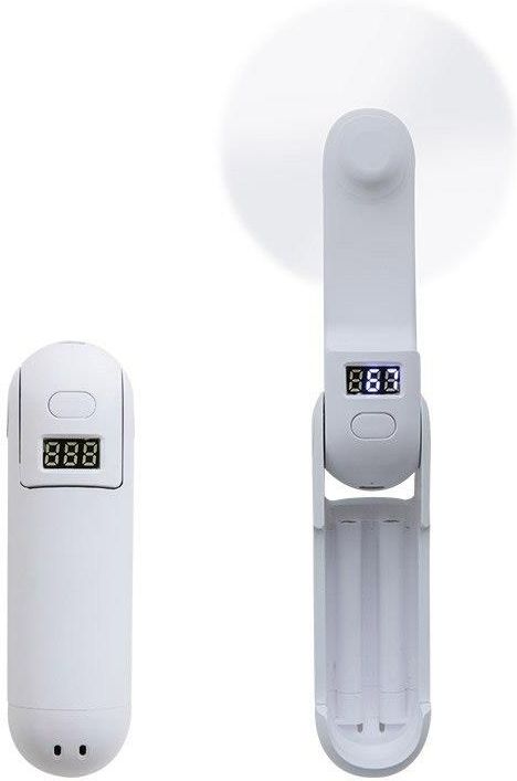 Braders Przenośny składany ręczny mini wiatrak z uchwytem na telefon  powerbank 1200 mAh biały - - Ceny i opinie - Ceneo.pl